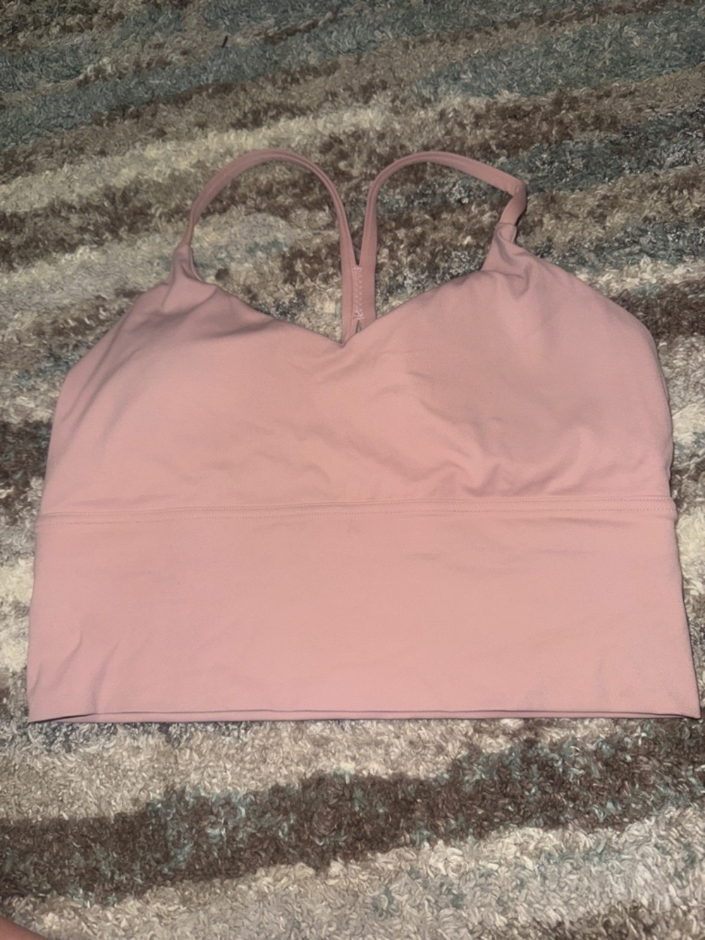 Amazon Pink Longline Sports Bra with V-Back Straps